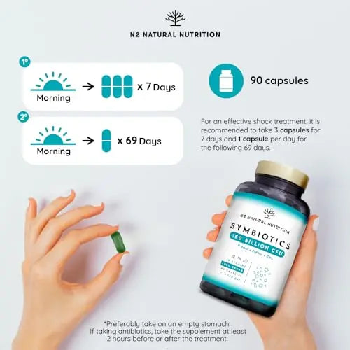 Probiotics 150 Billion CFU - 20 Strains with Prebiotics & Zinc. Highest Concentration N2 Natural Nutrition Au supplements