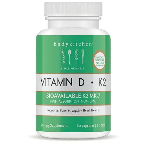 Body Kitchen Vegan Plant-Based Vitamin D3 + K2 (MK7) Supplement, Bone and Heart Body Kitchen Au supplements