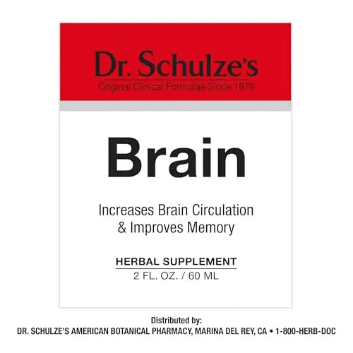 Brain Formula 2 oz. - Vegan and Wild-Harvested | Stimulates Circulation and and Improved Dr. Schulze's Au supplements