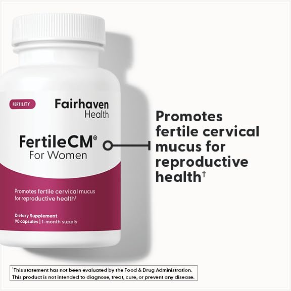 Fairhaven Health FertileCM Fertility Supplement for Women, Capsules - Fertile Cervical Mucus, Ovulation Cycle, Includes L-Arginine, N-Acetyl-Cysteine, Grape Seed Extract and Vitamin C - 90 Capsules Fairhaven Health Au supplements