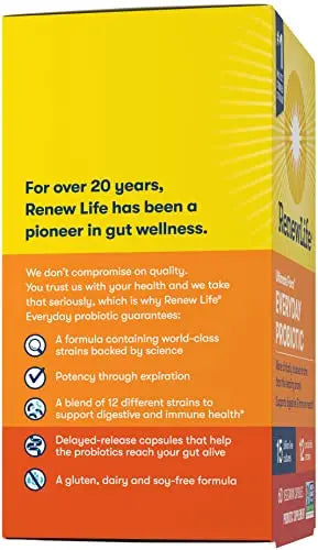 Renew Life Everyday Probiotic Capsules, Daily Supplement Supports Urinary, Digestive Renew Life Au supplements