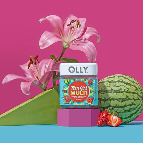 Olly Teen Girl Multi Gummy, Healthy Skin and Immune Support, 15 Essential Vitamins, Biotin, Zinc, Calcium, Chewable Multivitamin OLLY Au supplements