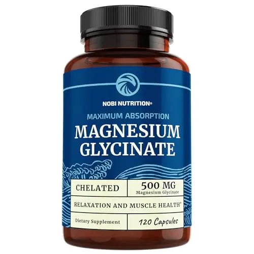 Magnesium Glycinate 500mg | Chelated Bisglycinate Complex for Muscle Relaxation Nobi Nutrition Au supplements