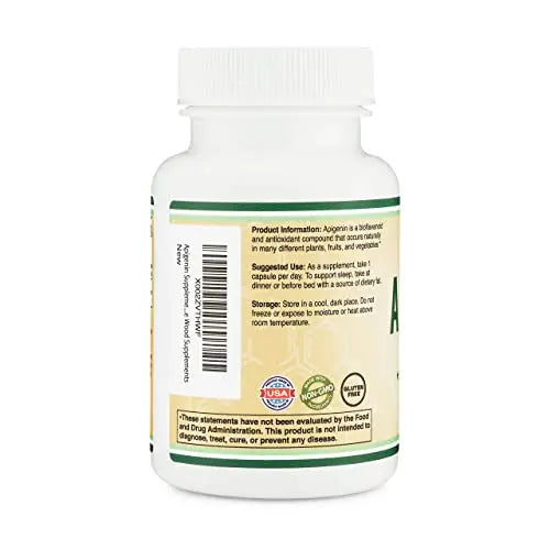Apigenin Supplement - 50mg per Capsule, 120 Count (Powerful Bioflavonoid Found Double Wood Supplements Au supplements