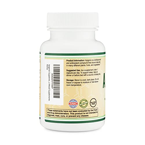 Apigenin Supplement - 50mg per Capsule, 120 Count (Powerful Bioflavonoid Found Double Wood Supplements Au supplements