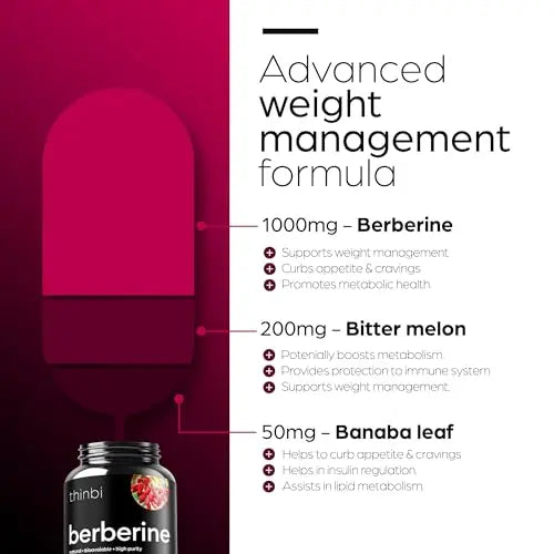 1000mg Berberine Supplement Capsules with Bitter Melon and Banaba Leaf - 30 Servings Artnaturals Store Au supplements