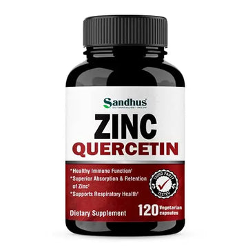 Sandhu's Zinc Quercetin 120 Vegetarian Capsules – Zinc Supplements for Antioxidant Sandhu's Au supplements