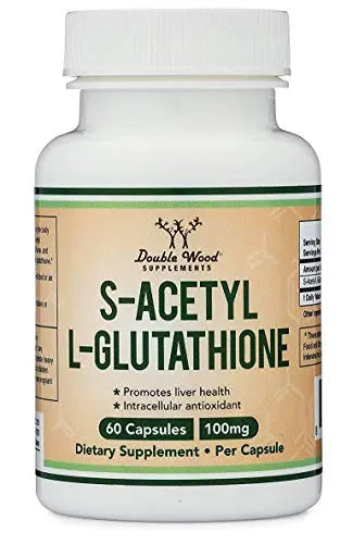S-Acetyl L-Glutathione Capsules - 100mg, Manufactured and Tested in The USA, 60 Count Double Wood Supplements Au supplements