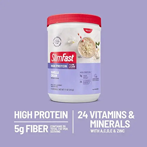 SlimFast Meal Replacement Smoothie Mix, 24 Servings, High Protein, Vanilla Cream, 20g SlimFast Au supplements