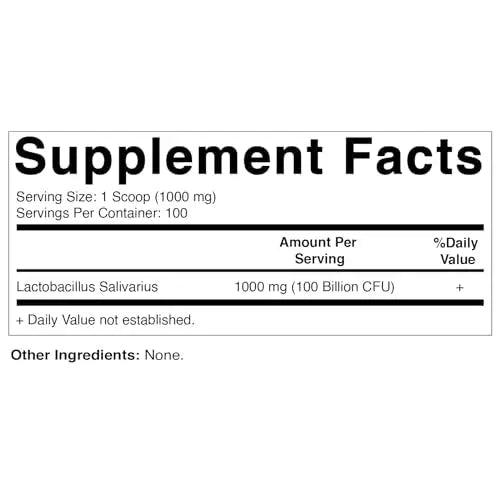 Vitamatic Lactobacillus Salivarius Probiotic Powder - Digestive Support - 100 Gram Vitamatic Au supplements