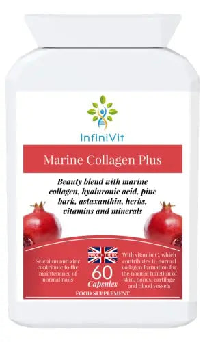 InfiniVit Marine Collagen Plus Blend Capsules - Hair Growth Enhancer with Enriched Vitamin C and Vitamin E InfiniVit Au supplements