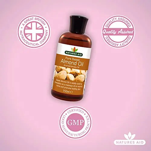 Natures Aid Almond Oil, Pure, Sweet Almond Oil, Massage Oil, Suited to Dry, Sensitive Skin natures aid Au supplements