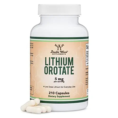 Lithium Orotate 5mg, 210 Capsules (Third Party Tested, Made in The USA Double Wood Supplements Au supplements