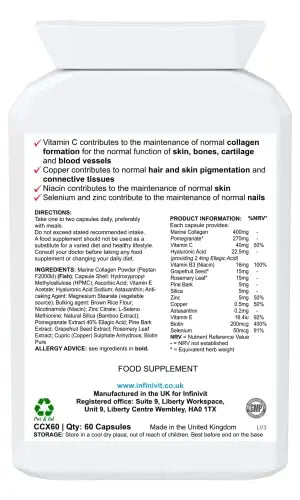 nfiniVit Marine Collagen Plus Blend Capsules - Hair Growth Enhancer with Enriched Vitamin C and Vitamin E InfiniVit Au supplements