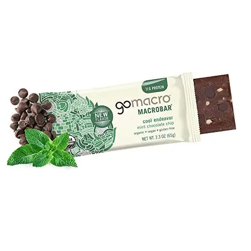 GoMacro MacroBar Organic Vegan Protein Bars - Mint Chocolate Chip, 2.3 Ounce Bars GoMacro Au supplements