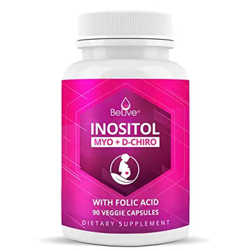 BeLive Myo-Inositol & D-Chiro Inositol Capsules - 90Ct I Inositol Supplement with Folic BeLive Au supplements