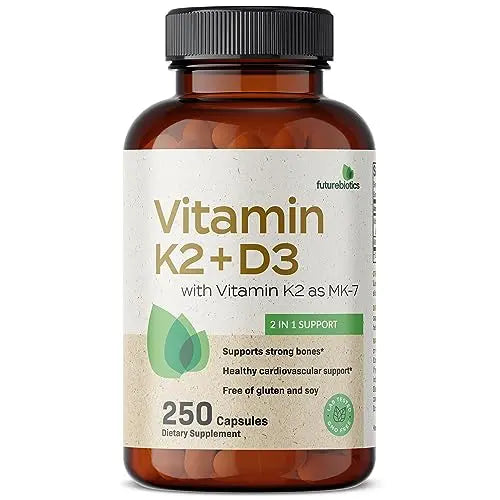 Futurebiotics Vitamin K2 (MK7) with D3 Supplement - Non-GMO Formula - 5000 IU Vitamin Futurebiotics Au supplements