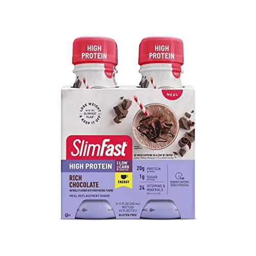 SlimFast Advanced Energy High Protein Meal Replacement Shake, Rich Chocolate, 20g SlimFast Au supplements