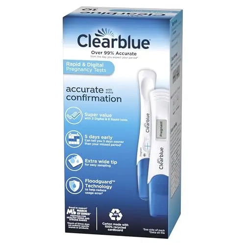 Clearblue Pregnancy Test Combo Pack, 10ct - Digital with Smart Countdown & Rapid Clearblue Au supplements