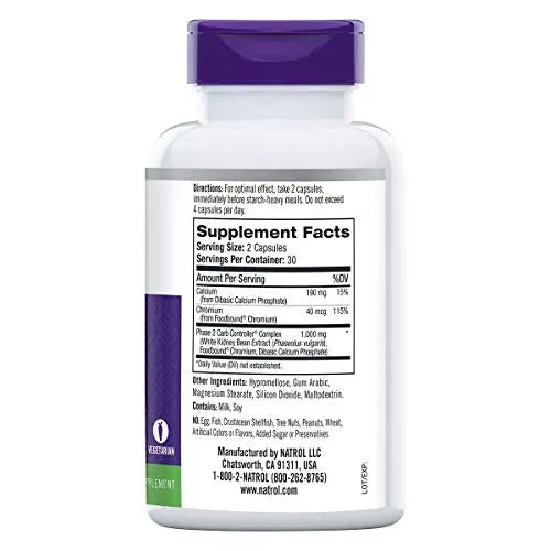 Natrol Carb Intercept with Phase 2 Carb Controller Capsules, White Kidney (Pack of 12) Natrol Au supplements
