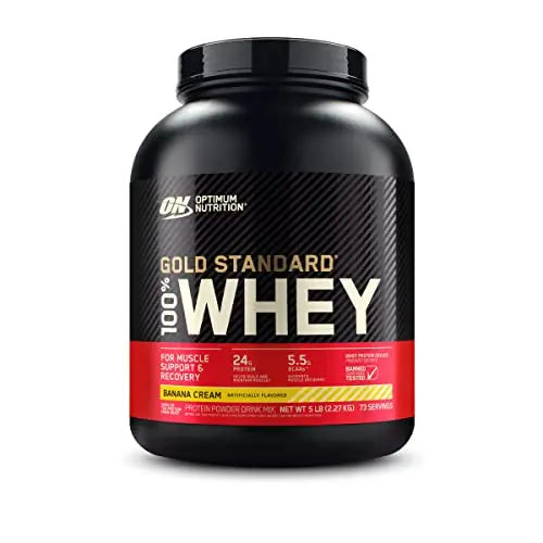 Optimum Nutrition Gold Standard 100% Whey Protein Powder, Banana Cream, 5 Pound Optimum Nutrition Au supplements