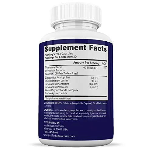 Justified Laboratories (3 Pack) Clear Nails Plus Max Pills 40 Billion CFU Probiotic 60 Caps Justified Laboratories Au supplements