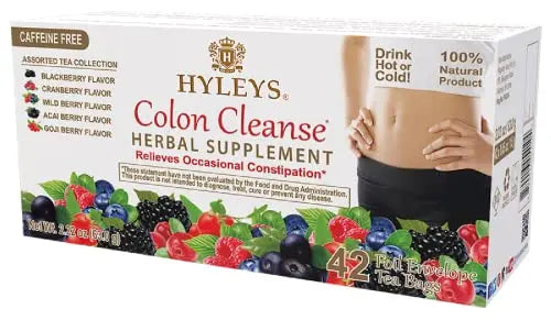 Hyleys Colon Cleanse Tea Assorted Flavors - 42 Tea Bags (1 Pack) HYLEYS Au supplements