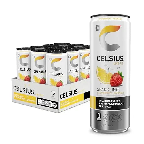 CELSIUS Sparkling Strawberry Lemonade, Functional Essential Energy Drink, 12 Fl Oz CELSIUS Au supplements