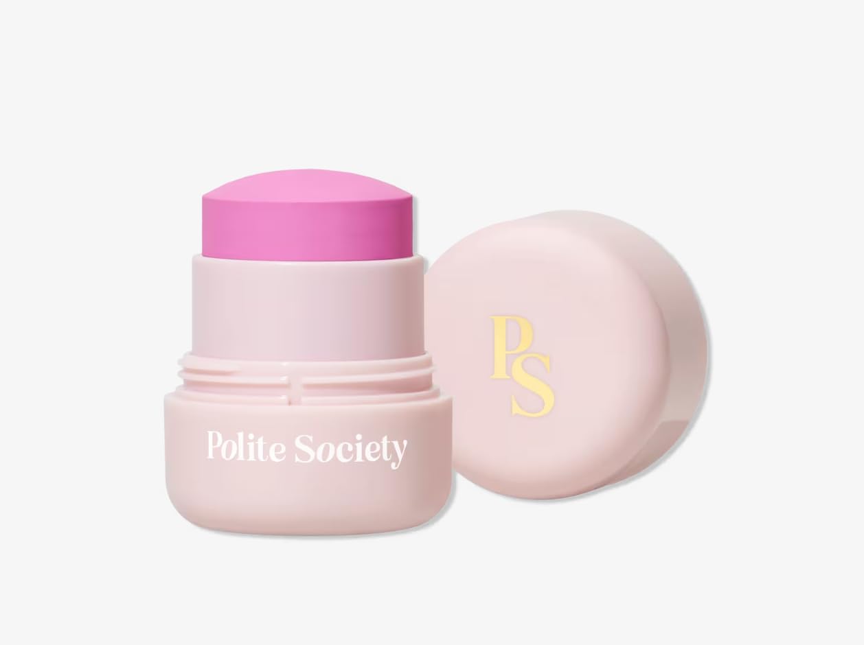 Polite Society Polite Pops Powder Blush Stick, Hybrid Cream to Powder Formula, Buildable Color with Coastal Plant and Vitamin E, Los Angeles cool pink Generic Au supplements