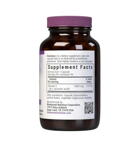 Bluebonnet Nutrition Vitamin C 1000 mg Vegetable Capsules, Ascorbic Acid, For Immune Health & Skin Health, Vegan, Vegetarian BlueBonnet Au supplements