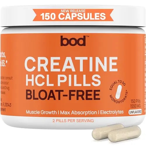Creatine HCL Pills - Muscle Growth, Endurance, No Bloat, No Load, Not Flavored Goba Tea Au supplements