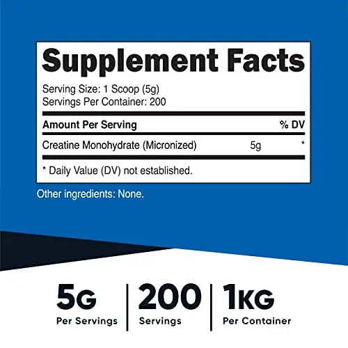 Nutricost Creatine Monohydrate Micronized Powder (1 KG) - Pure Creatine Monohydrate Nutricost Au supplements