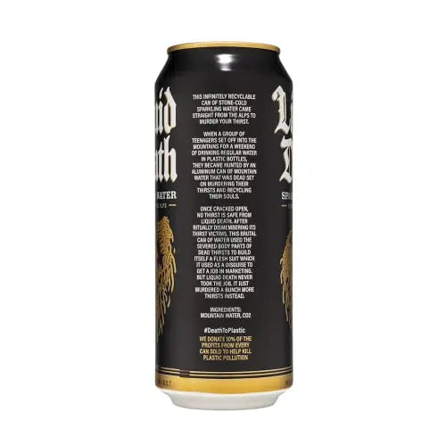Liquid Death Sparkling Mountain Water, 16.9 oz Tallboys (18-Pack) Liquid Death Au supplements