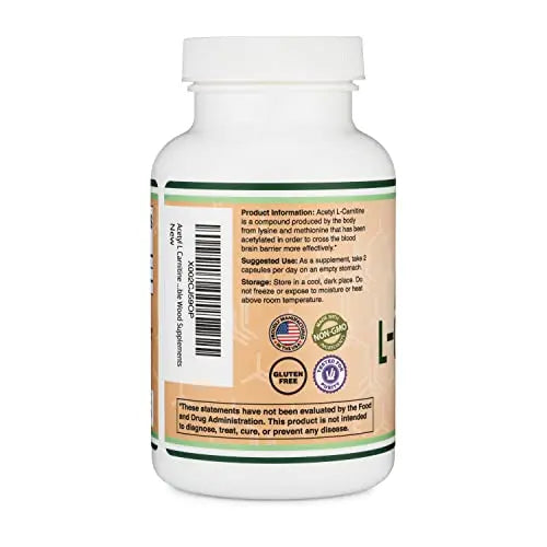 Acetyl L-Carnitine 1,000mg Per Serving, 150 Capsules (ALCAR for Brain Function Support Double Wood Supplements Au supplements