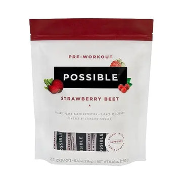 Possible Beet Pre-Workout - Strawberry Beet Flavor - Individually Wrapped Servings Possible Au supplements