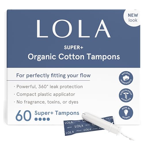 LOLA Organic Cotton Tampons, 60 Count - Super Plus Tampons, Period Feminine Hygiene Products LOLA Au supplements