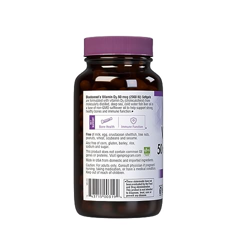 Bluebonnet Nutrition Vitamin D3 2000 IU50 mcg High Potency Immune Support Bluebonnet Au supplements