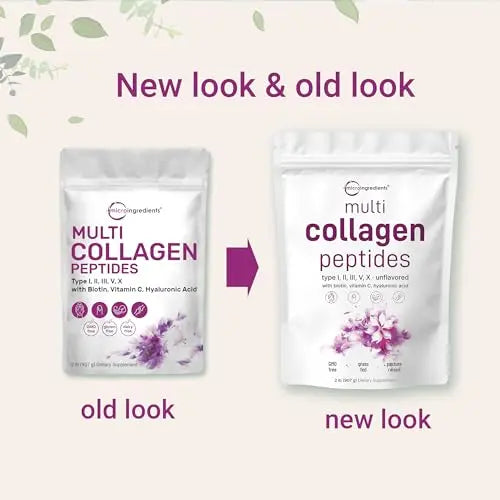 Multi Collagen Protein Powder, 2 Pounds – Type I,II,III,V,X with Biotin 10000mcg Micro Ingredients Au supplements