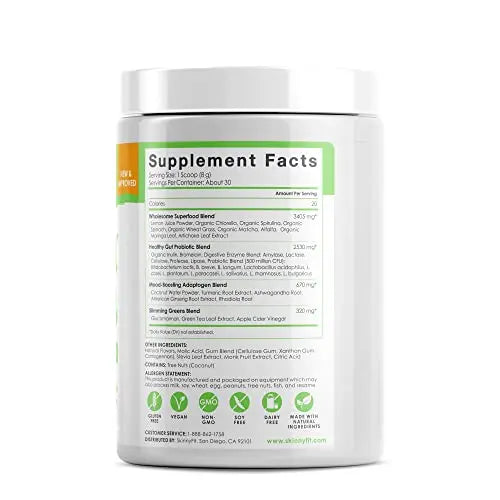 SkinnyFit Mango Splash Skinny Greens, Green Juice Superfood Powder, Natural Energy SkinnyFit Au supplements