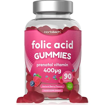 Folic Acid Gummies 400 mcg | 90 Count | Natural Berry Flavour | High Strength Prenatal Horbäach Au supplements