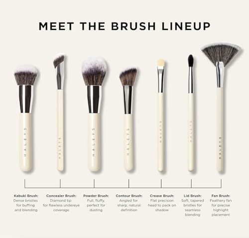 Haleys Beauty Kabuki Foundation Brush For Applying Powder, Foundation, Bronzer, Blush, and Mineral Make up, Soft Bristles, Seamless Blending, Makeup Brushes Essential, Vegan & Cruelty Free HALEYS Au supplements