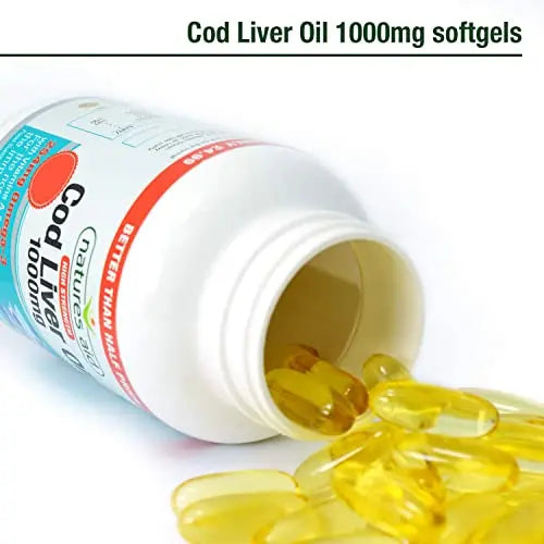 Natures Aid Cod Liver Oil, 1000 mg, 180 Softgel Capsules (High Strength, 254 mg Omega natures aid Au supplements