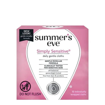 Summer's Eve Feminine Cleansing Cloths | Sensitive Skin | 16 Each | Pack of 2 Pink Rhyme Au supplements