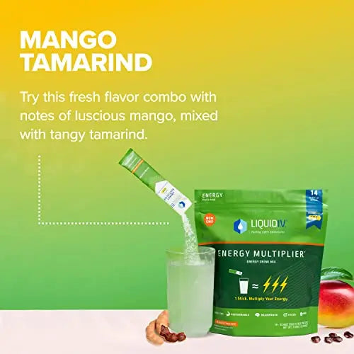 Liquid I.V. Hydration + Energy Multiplier - Mango Tamarind - Hydration Powder Packets Liquid I.V. Au supplements