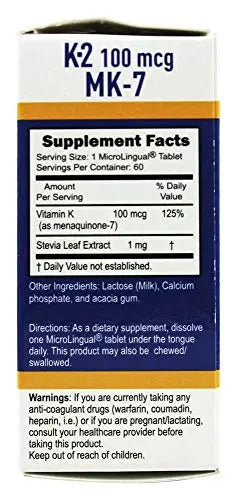 Superior Source Vitamin K2 MK-7 (Menaquinone-7), 100 mcg, Quick Dissolve MicroLignual Superior Source Au supplements