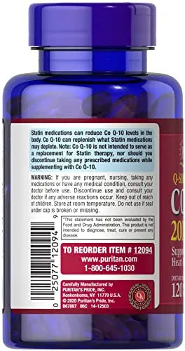 Puritan's Pride Q-Sorb CoQ10 200mg Supports Heart Health,120 Softgels Puritan's Pride Au supplements