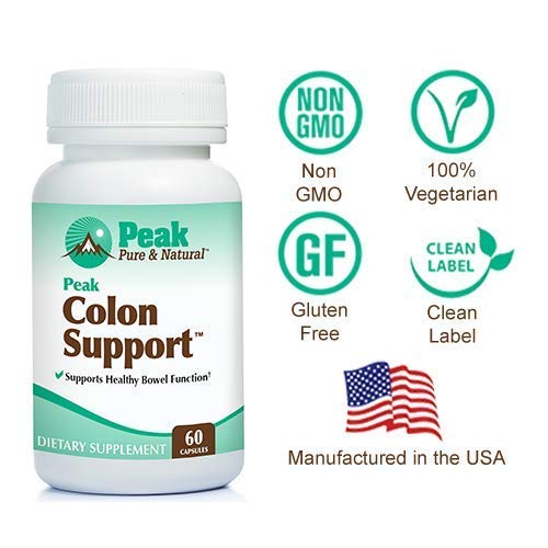 Peak Pure & Natural Colon Support - Colon Cleanse and Detox Supplement for Digestive Health - Gut Health Support with Inulin and Senna Leaf Extracts - with Fiber, Prebiotics, and Probiotics - 1 Pack Peak Pure & Natural Au supplements