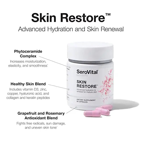 SeroVital Skin Restore, Healthy Skin Supplement with Ceramides and Hyaluronic Acid Serovital Au supplements