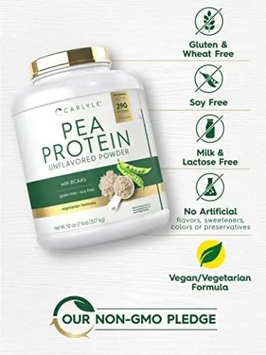 Carlyle Pea Protein Powder with BCAA'S 7lb | Unflavored | 29G Protein | Non-GMO, Gluten Carlyle Au supplements