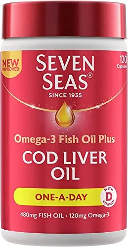 Seven Seas Cod Liver Oil Tablets With Omega-3, Fish Oil, One A Day, 4 Months Supply Seven Seas Au supplements